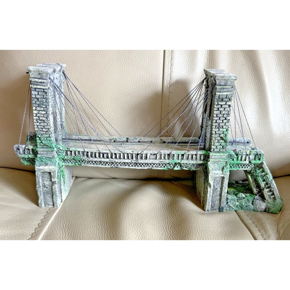 Vintage Penn Plax 1972 Aquarium Decor Brooklynn Bridge 16" L x 8" H